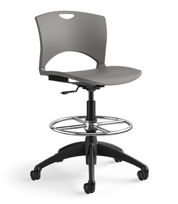 OnCall task stool, slate shell OnCall task stool, slate shell